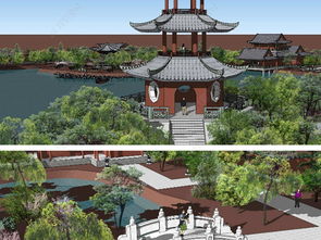 精品蘇州園林風(fēng)格中式公園su模型設(shè)計(jì)模型下載